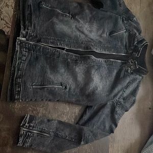 Mens Fleece Lined stretch denim Jacket